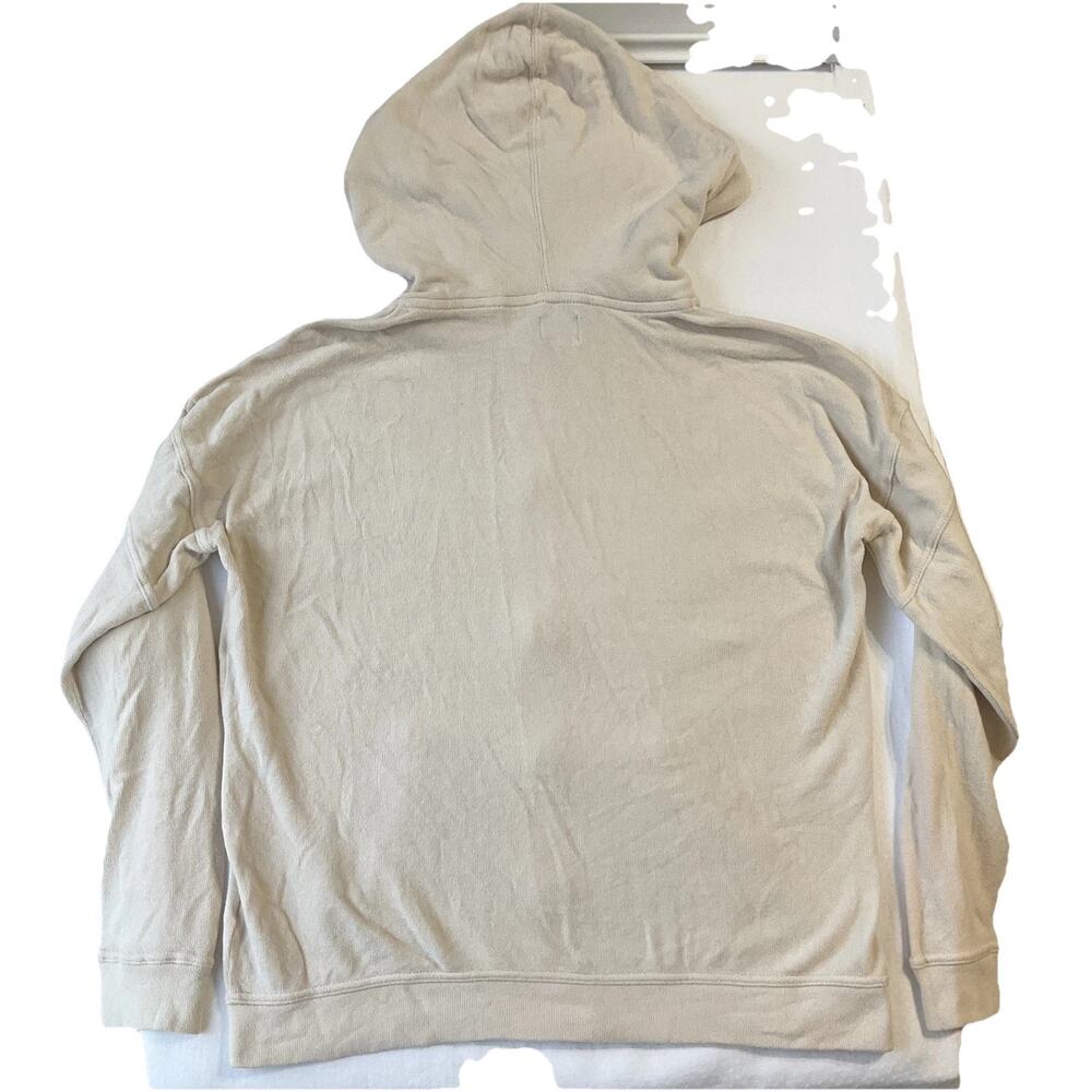 Volcom Women Hoodie Jacket M Beige Lounge Logo Zipper Drawstring Long Sleeve - Picture 9 of 9